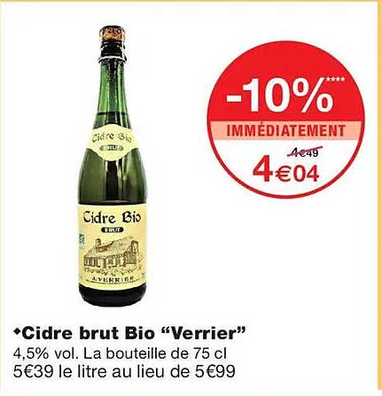 Cidre brut Bio “Verrier”