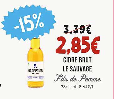 CIDRE BRUT LE SAUVAGE Fils de Pomme
