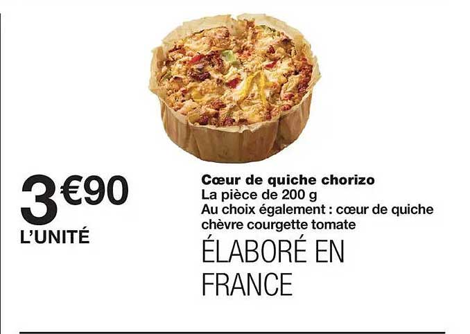 Cœur de quiche chorizo