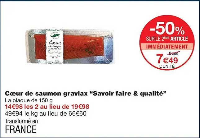 Cœur de saumon gravlax “Savoir faire & qualité”