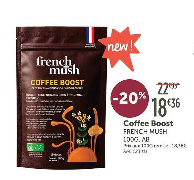 Coffee Boost FRENCH MUSH 100G, AB