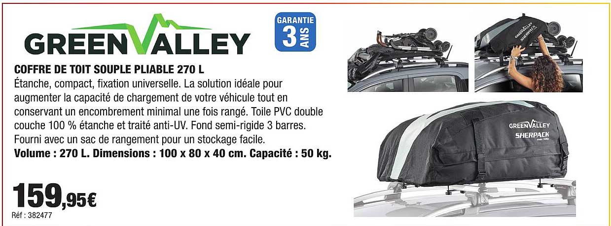 COFFRE DE TOIT SOUPLE PLIABLE 270 L