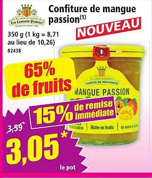 Confiture de mangue passion