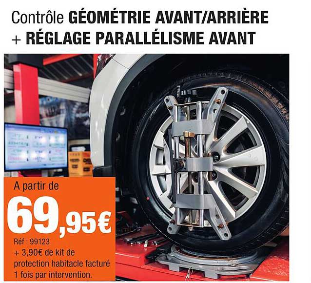 Contrôle GÉOMÉTRIE AVANT/ARRIÈRE + RÉGLAGE PARALLÉLISME AVANT