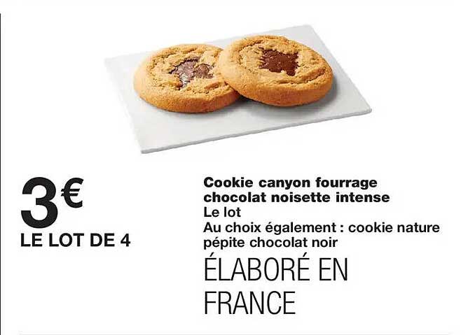 Cookie canyon fourrage chocolat noisette intense