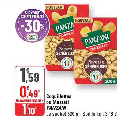 Coquillettes ou Mezzati PANZANI