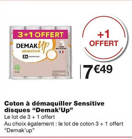 Coton à démaquiller Sensitive disques “Demak’Up”