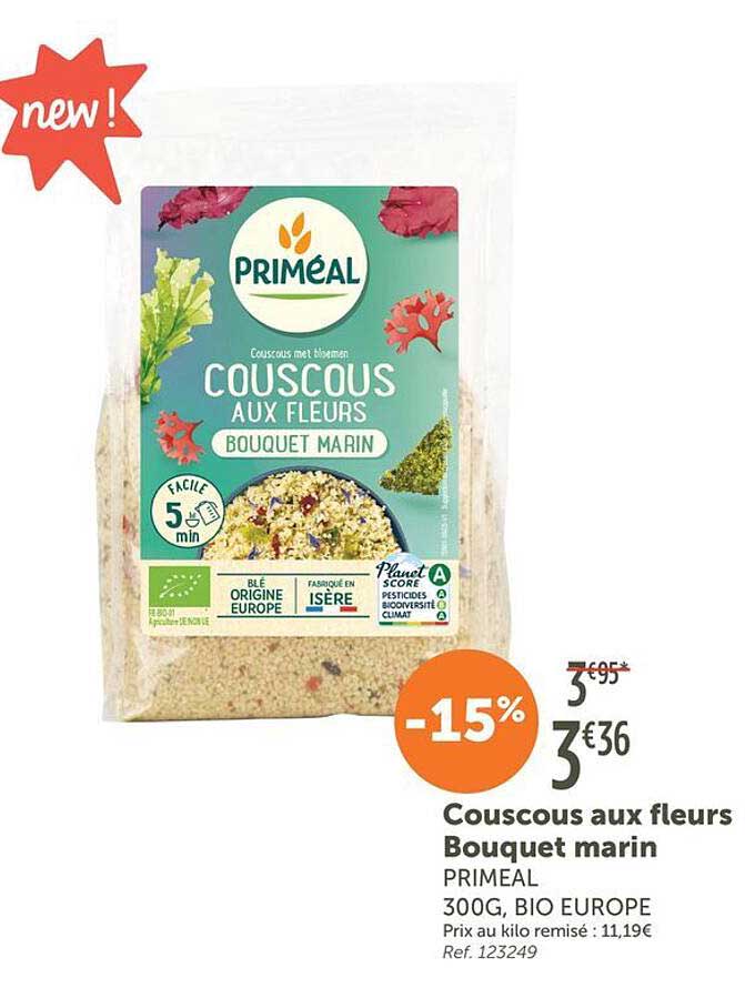 Couscous aux fleurs Bouquet marin PRIMÉAL 300G, BIO EUROPE