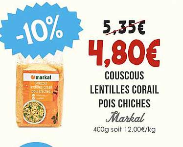 COUSCOUS LENTILLES CORAIL POIS CHICHES Markal