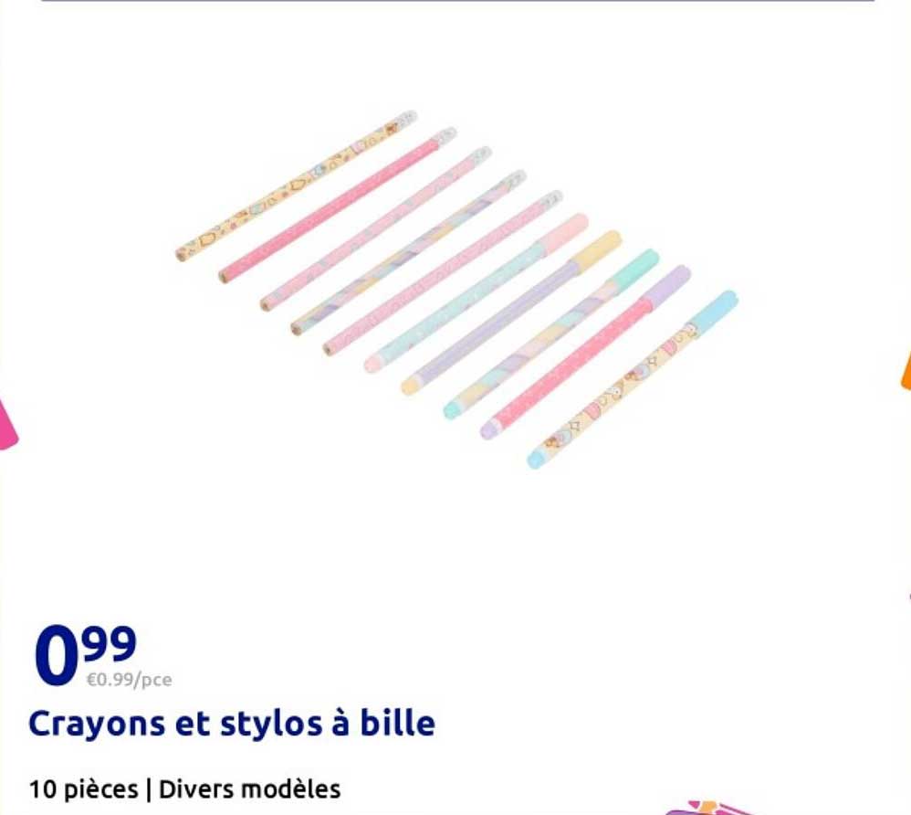Crayons et stylos à bille
