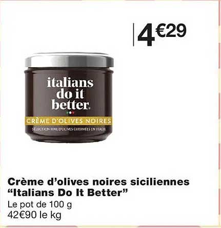 Crème d’olives noires siciliennes “Italians Do It Better”
