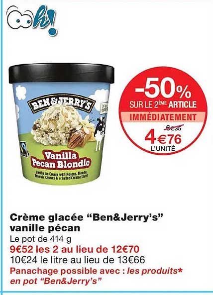 Crème glacée “Ben&Jerry’s” vanille pécan