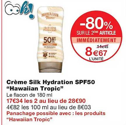 Crème Silk Hydration SPF50 “Hawaiian Tropic”
