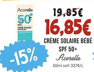 CRÈME SOLAIRE BÉBÉ SPF 50+ Acorelle