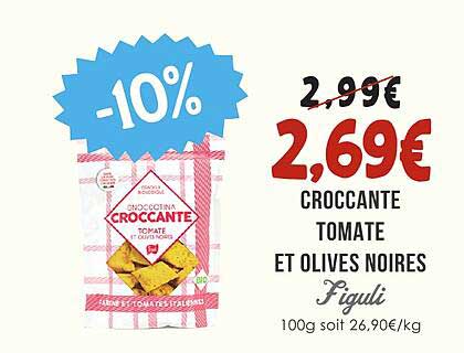 CROCCANTE TOMATE ET OLIVES NOIRES Figuli