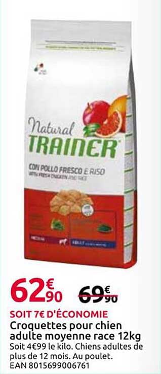 Croquettes pour chien adulte moyenne race 12kg