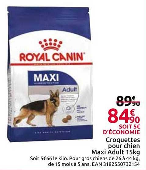 Croquettes pour chien Maxi Adult 15kg