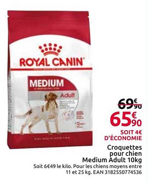 Croquettes pour chien Medium Adult 10kg