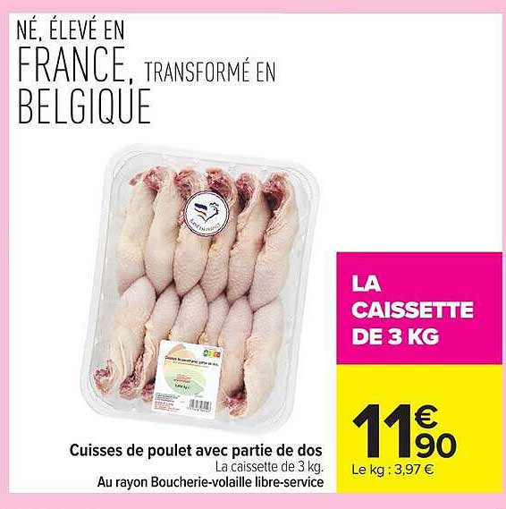Cuisses de poulet avec partie de dos