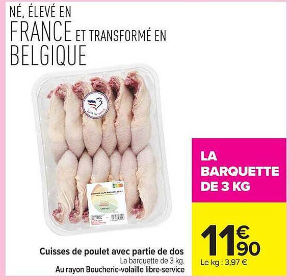 Cuisses de poulet avec partie de dos
