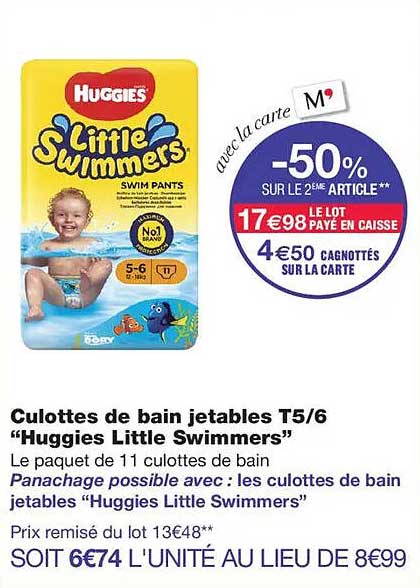 Culottes de bain jetables T5/6 “Huggies Little Swimmers”