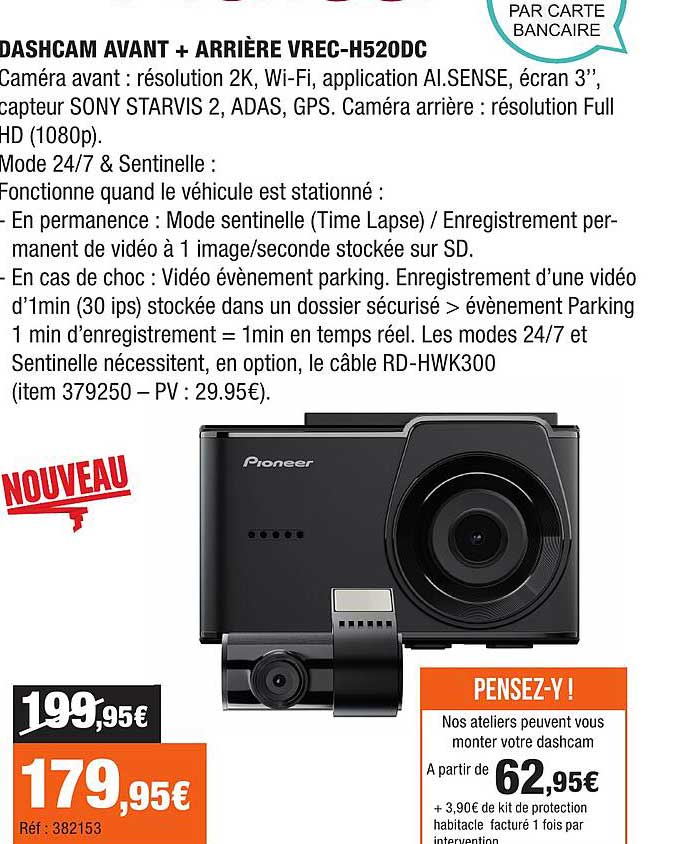 DASHCAM AVANT + ARRIÈRE VREC-H520DC