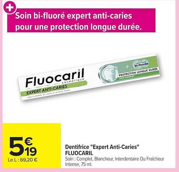 Dentifrice "Expert Anti-Caries" FLUOCARIL