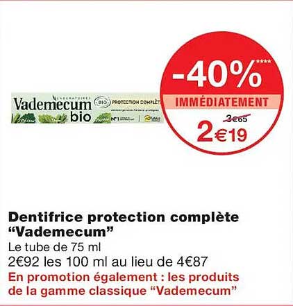 Dentifrice protection complète “Vademecum”