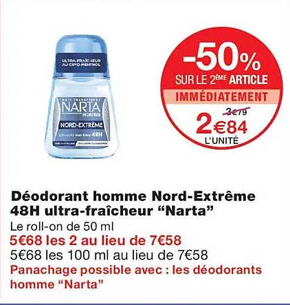 Déodorant homme Nord-Extrême 48H ultra-fraîcheur “Narta”