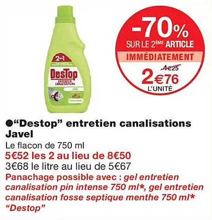 “Destop” entretien canalisations Javel