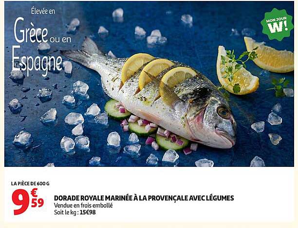 DORADE ROYALE MARINÉE À LA PROVENÇALE AVEC LÉGUMES