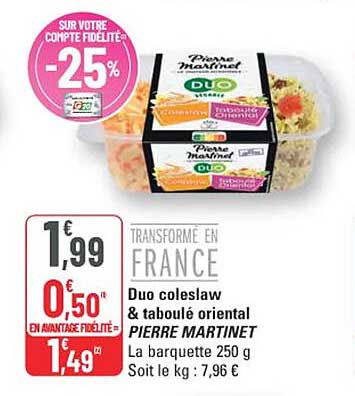 Duo coleslaw & taboulé oriental PIERRE MARTINET