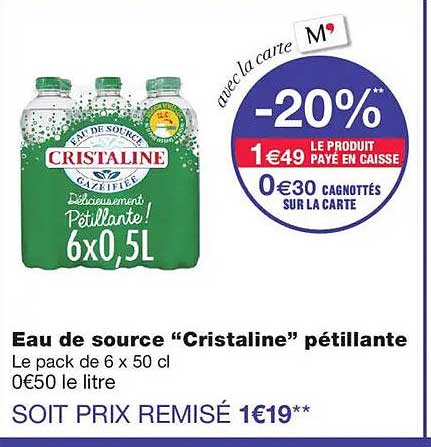 Eau de source “Cristaline” pétillante