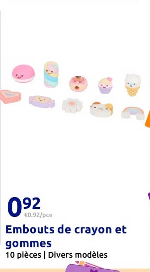 Embouts de crayon et gommes