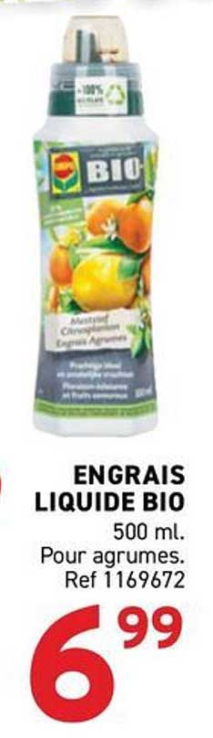 ENGRAIS LIQUIDE BIO 500 ml. Pour agrumes. Ref 1169672