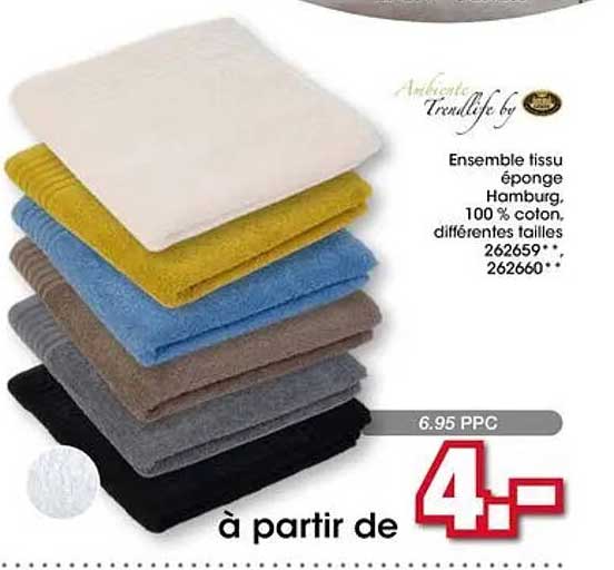 Ensemble tissu éponge Hamburg, 100 % coton, différentes tailles 262659** 262660**