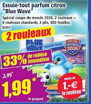 Essuie-tout parfum citron “Blue Wave”