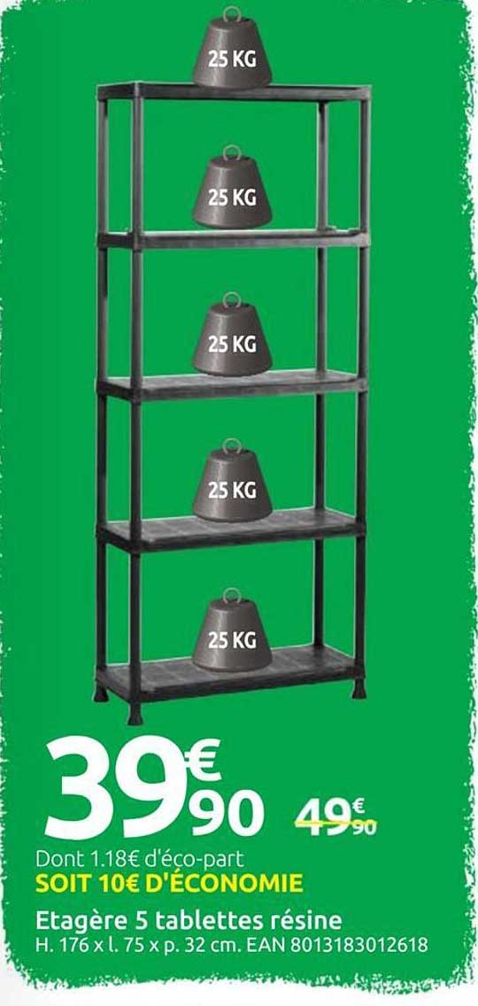 Etagère 5 tablettes résine