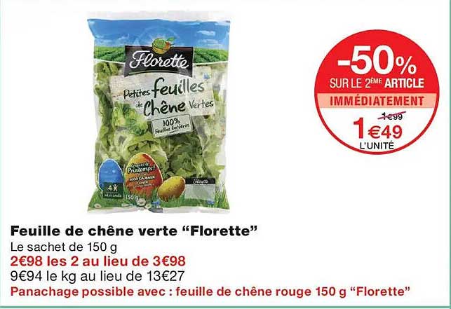 Feuille de chêne verte “Florette”