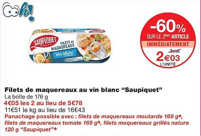 Filets de maquereaux au vin blanc “Saupiquet”