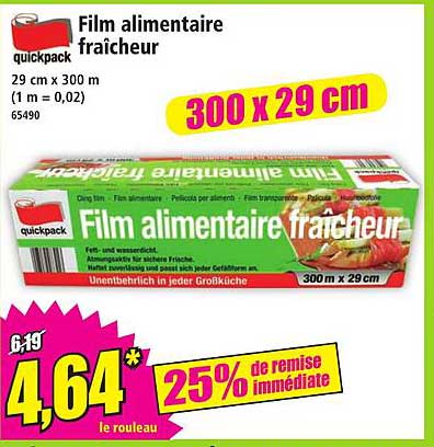 Film alimentaire fraîcheur