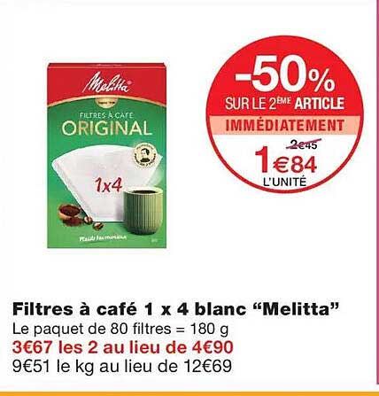 Filtres à café 1 x 4 blanc “Melitta”