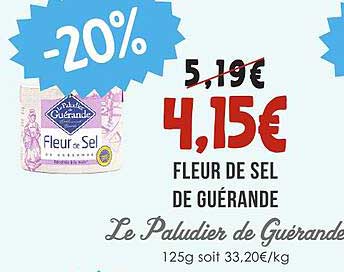 FLEUR DE SEL DE GUERANDE Le Paludier de Guérande 125g soit 33,20€/kg