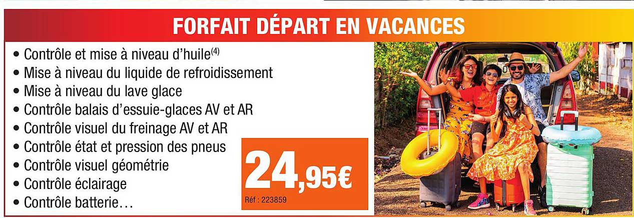 FORFAIT DÉPART EN VACANCES