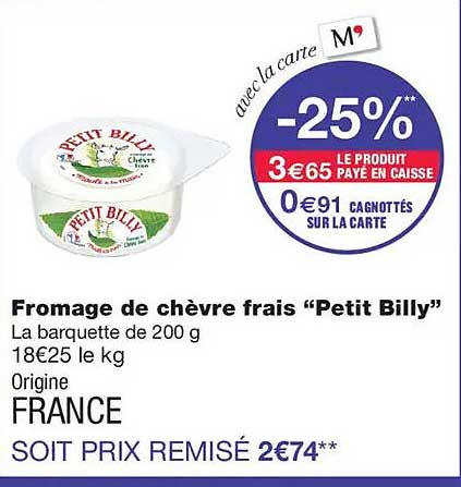 Fromage de chèvre frais “Petit Billy”