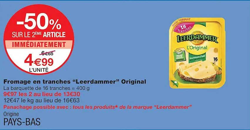 Fromage en tranches “Leerdammer” Original