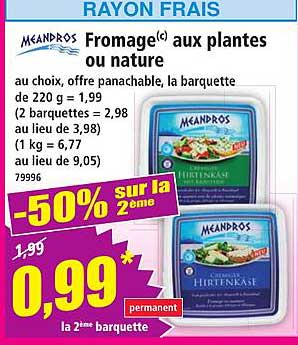 Fromage(c) aux plantes ou nature