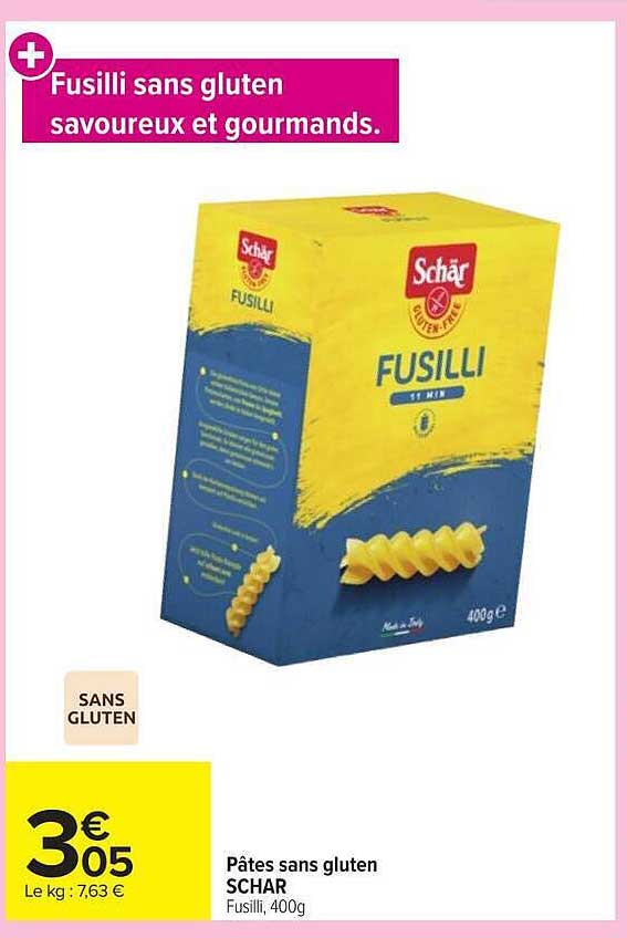 Fusilli sans gluten savoureux et gourmands.
