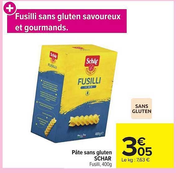 Fusilli sans gluten savoureux et gourmands.