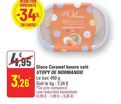 Glace Caramel beurre salé UTOPY DE NORMANDIE